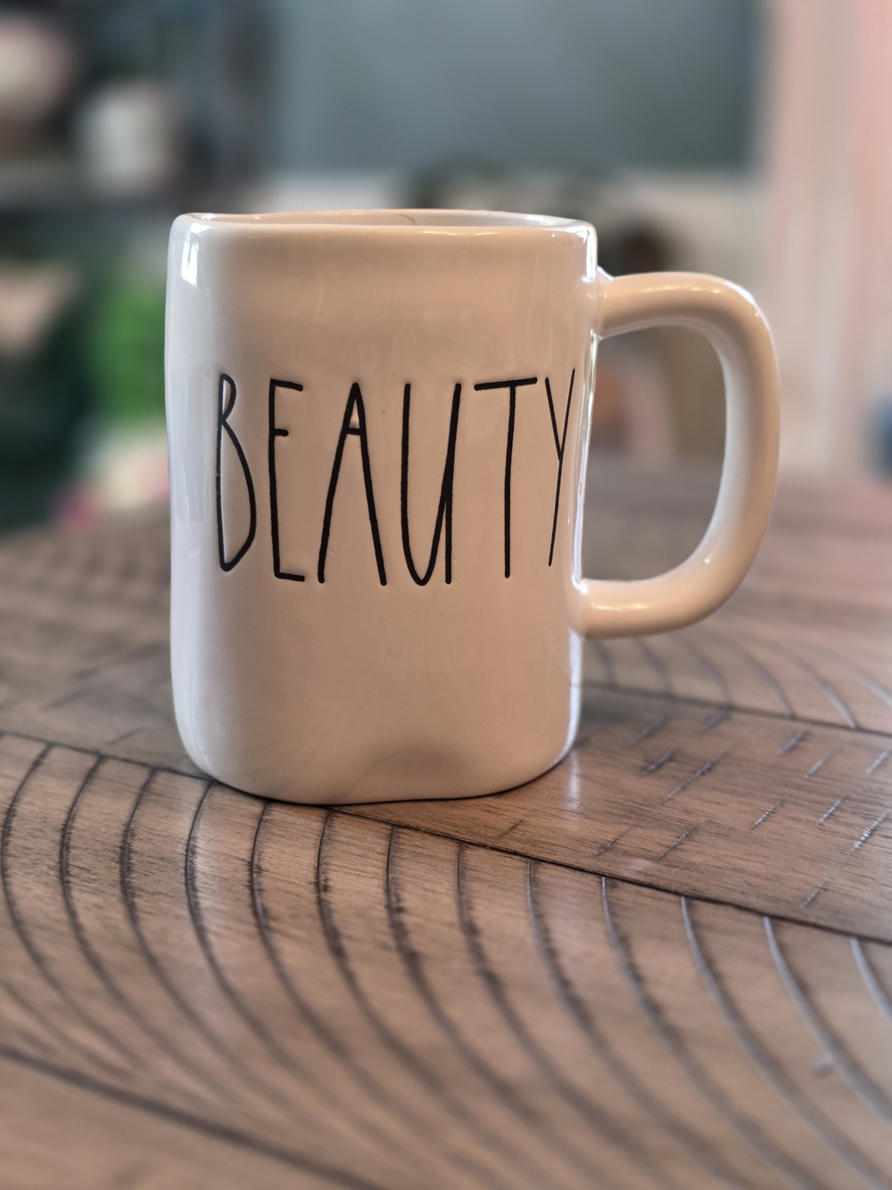 Rae Dunn Artisan "BEAUTY" White Ceramic Mug 16 fl oz